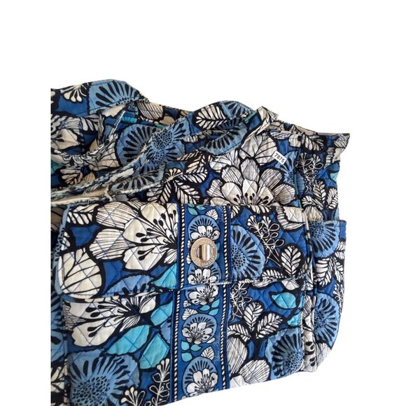 Vera Bradley Floral Quilted Tote Bag With Pockets & Button Closure-note flaw han - Picture 2 of 13